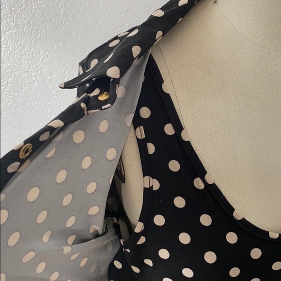 BCBGMaxAzria Y2K clueless polka dot retro vintage mod top set - Picture 4 of 11